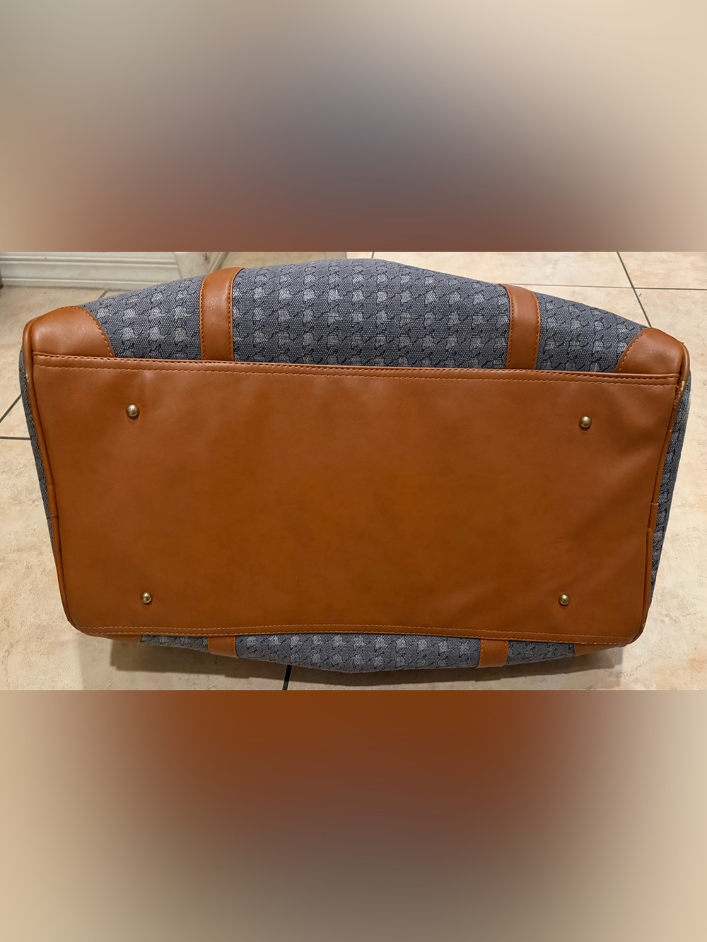Adrienne Vittadini Studio Weekender Duffel Bag Blue/Grey - Picture 7 of 11